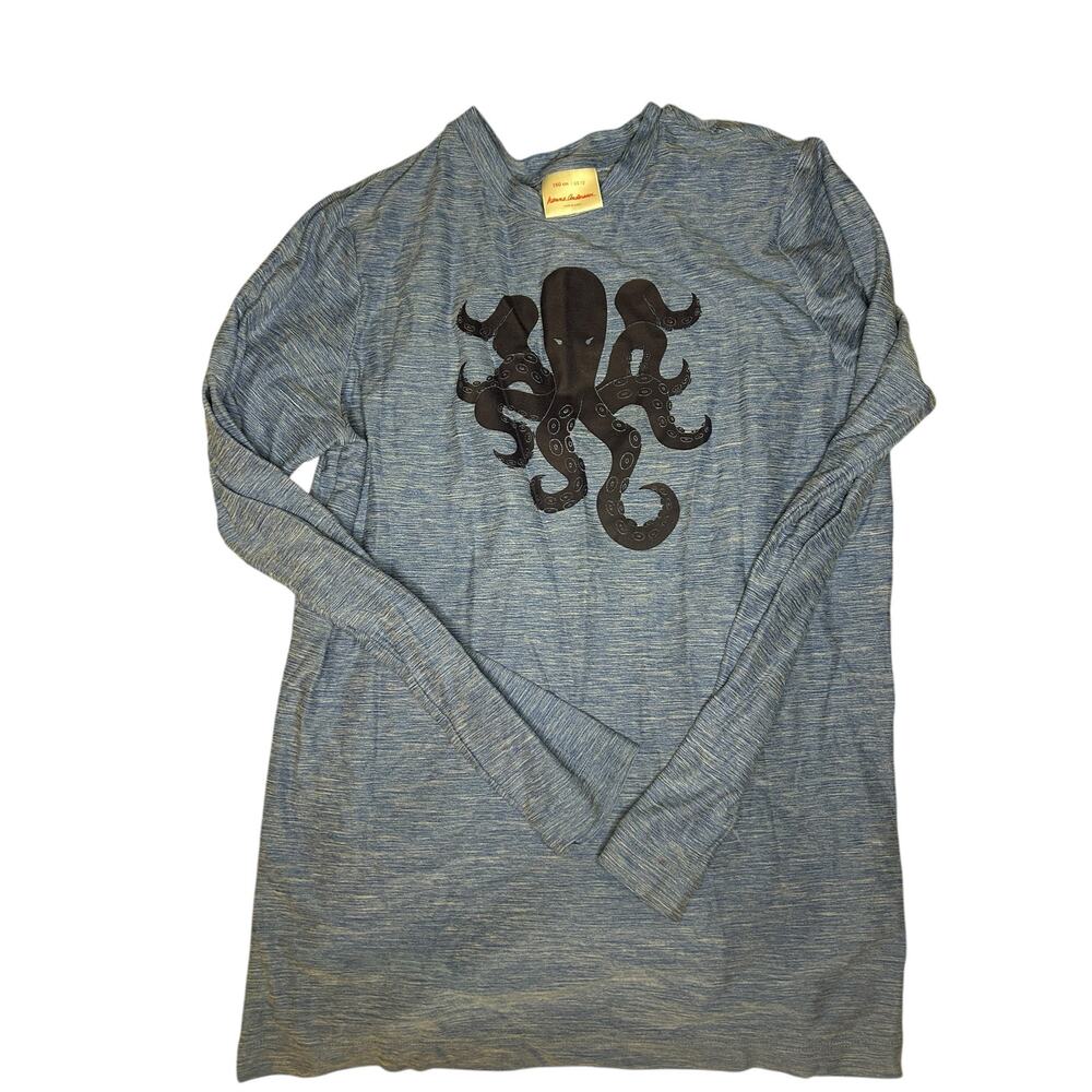 EUC Hanna Andersson Blue Long Sleeve Tee with Black Octopus